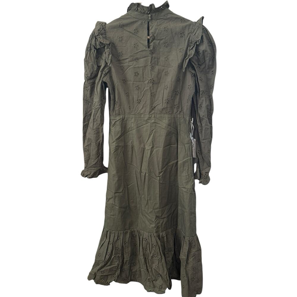Tuckernuck HYACINTH HOUSE Regina Ruffle Midi Dress Olive Green Size S - Picture 10 of 14
